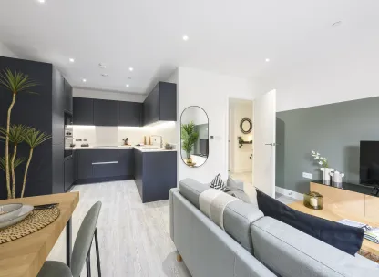 Lampton Parkside, 1 bed apartment, living space