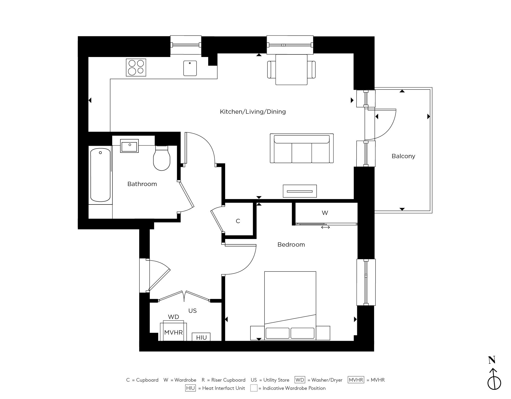 Lampton Parkside Apartment E3.52 Floorplan