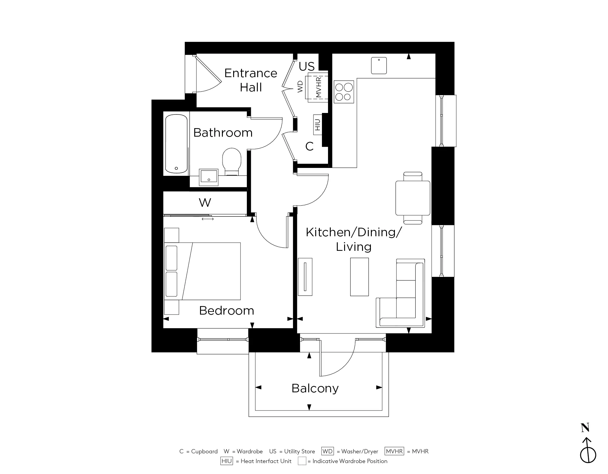 Lampton Parkside, Apartment F1.19 Floorplan