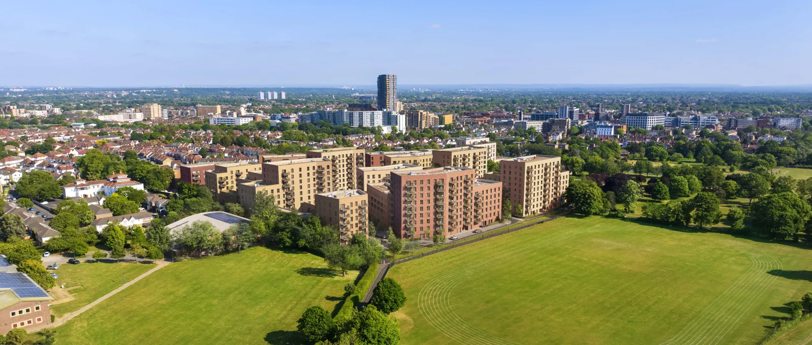 Lampton Parkside - Birds eye view from park